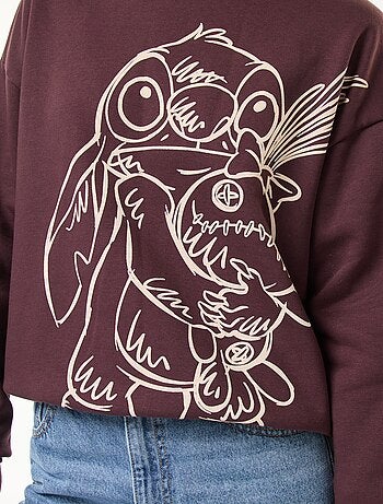 Sweat Largo com Estampa 'Stitch'