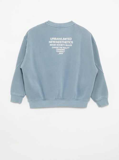 Sweat largo com recortes e bolso no peito - Kiabi Sweat largo com recortes e bolso no peito - Kiabi