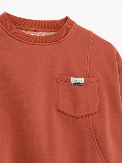 Sweat largo com recortes e bolso no peito - Kiabi