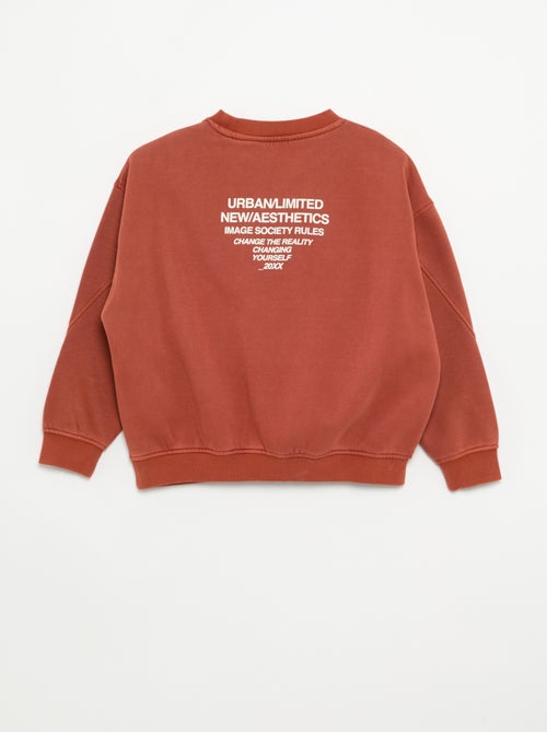 Sweat largo com recortes e bolso no peito - Kiabi