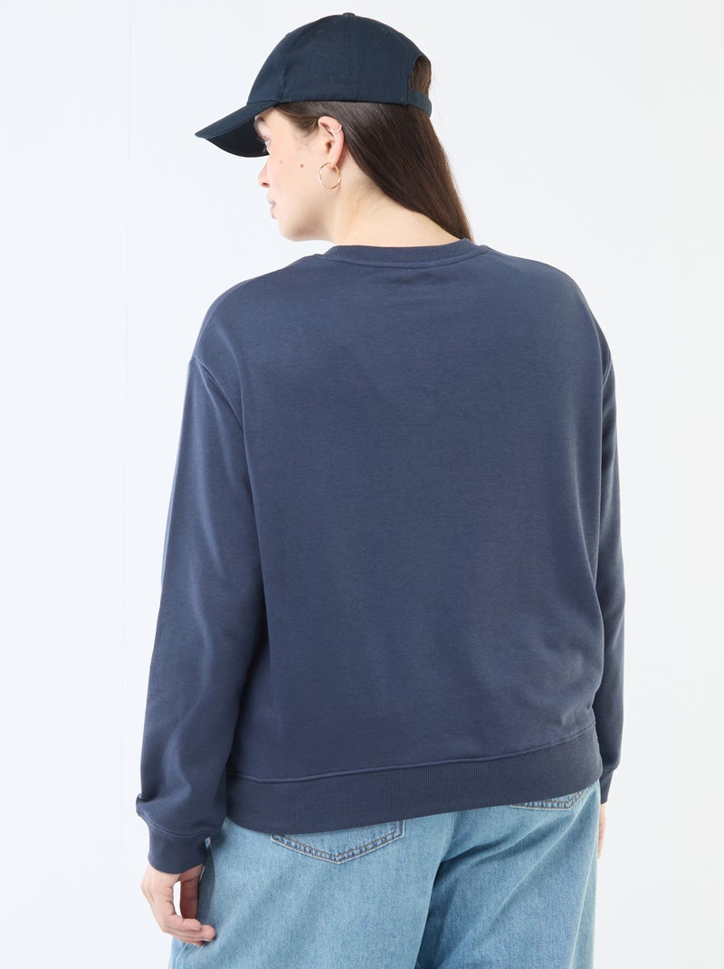 Sweat leve em French Terry com inscrição Azul - Kiabi