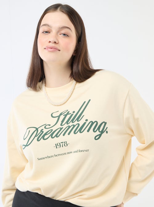 Sweat Leve em French Terry com Inscrição - Kiabi