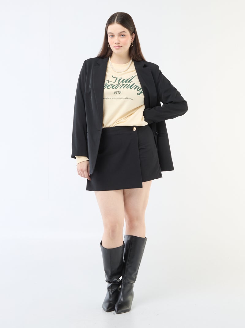 Sweat Leve em French Terry com Inscrição Branco - Kiabi
