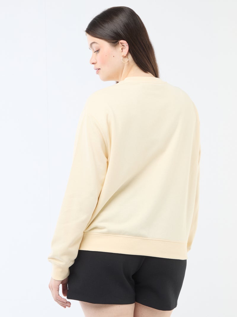 Sweat Leve em French Terry com Inscrição Branco - Kiabi