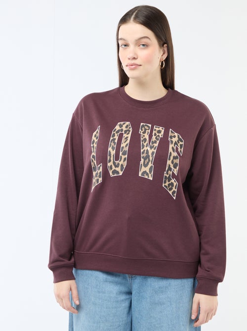 Sweat Leve em French Terry com Inscrição - Kiabi