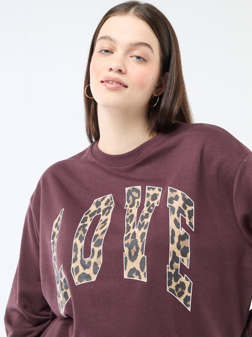 Sweat Leve em French Terry com Inscrição - Kiabi