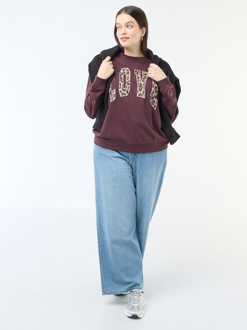 Sweat Leve em French Terry com Inscrição - Kiabi