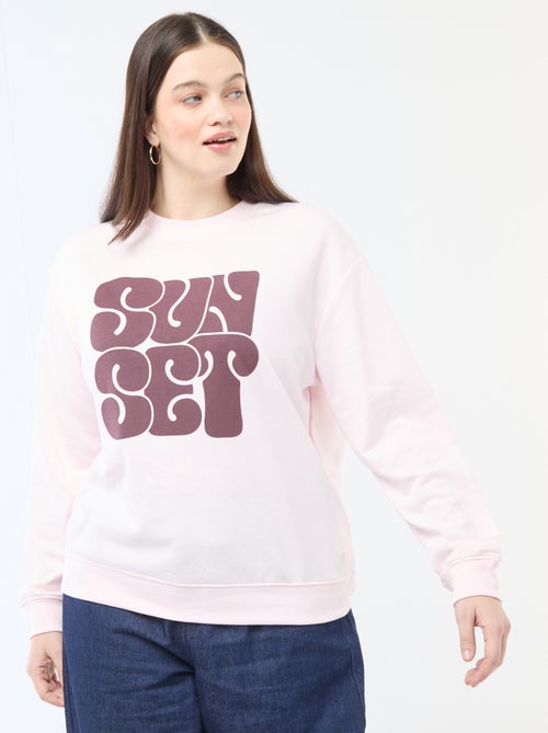 Sweat Leve em French Terry com Inscrição - Kiabi