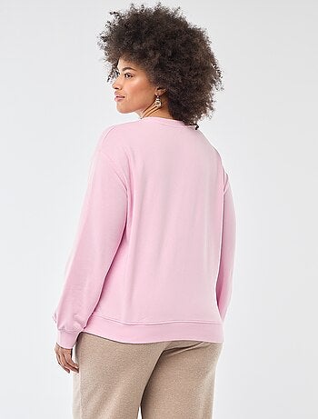 Sweat leve liso com gola redonda