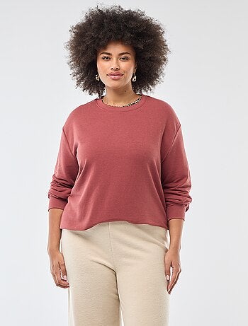 Sweat leve liso com gola redonda