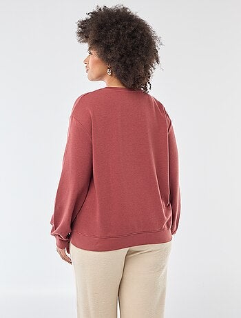 Sweat leve liso com gola redonda