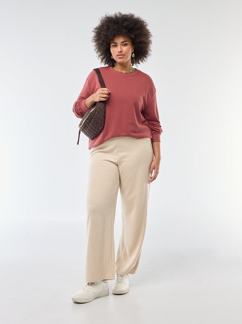 Sweat leve liso com gola redonda - Kiabi