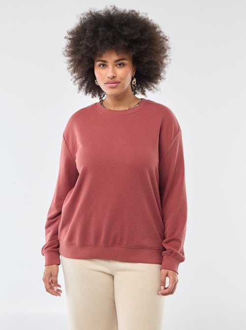 Sweat leve liso com gola redonda - Kiabi