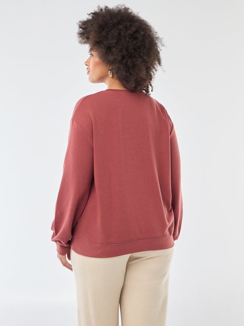 Sweat leve liso com gola redonda - Kiabi