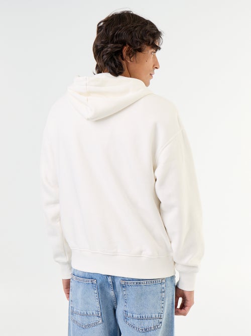 Sweat liso com capuz e fecho - Kiabi