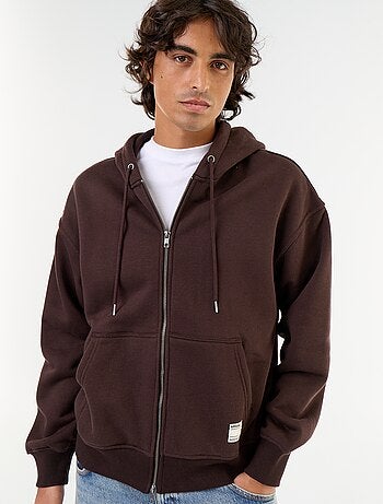 Sweat liso com capuz e fecho