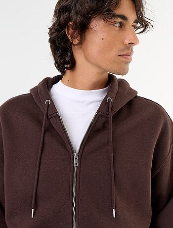 Sweat liso com capuz e fecho