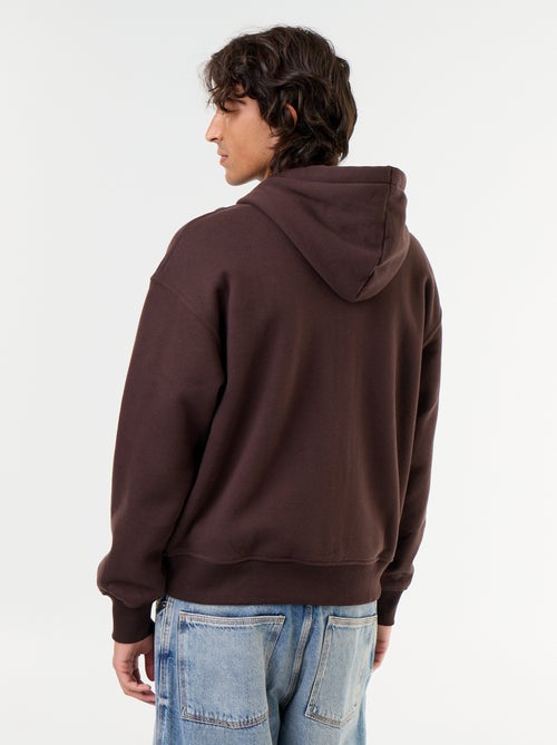 Sweat liso com capuz e fecho - Kiabi