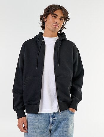 Sweat liso com capuz e fecho