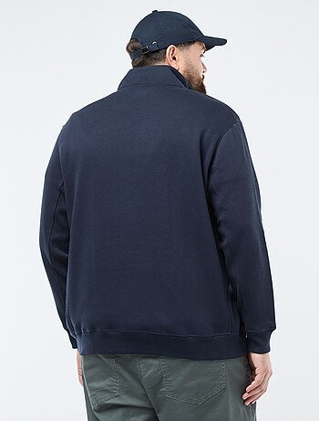 Sweat liso com gola alta com fecho