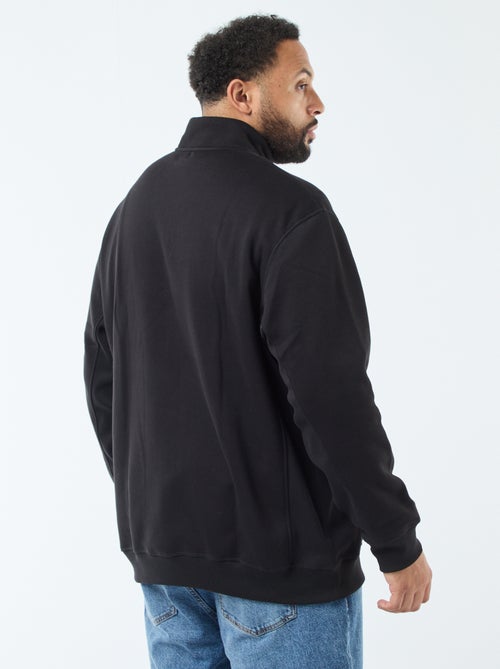 Sweat liso com gola alta com fecho - Kiabi