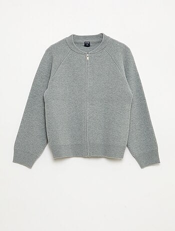 Sweat liso com gola com zíper