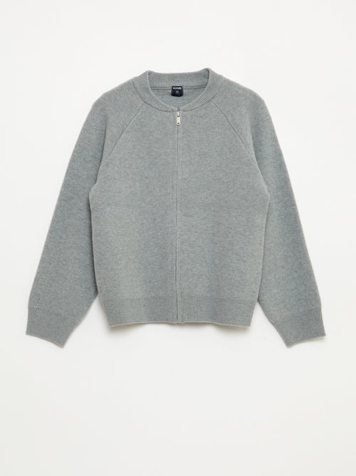 Sweat liso com gola com zíper - Kiabi