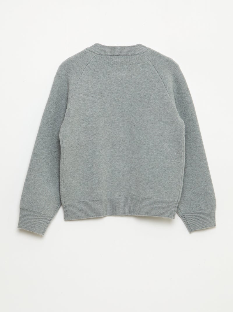 Sweat liso com gola com zíper Cinza - Kiabi