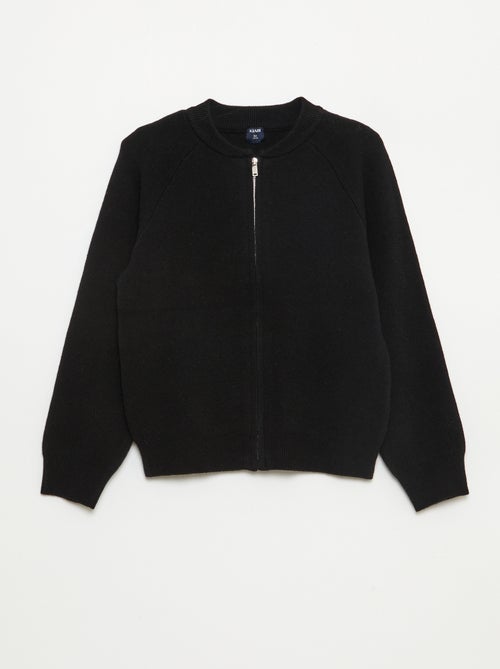 Sweat liso com gola com zíper - Kiabi