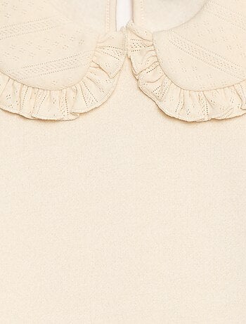 Sweat liso com gola fantasia