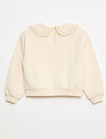 Sweat liso com gola fantasia