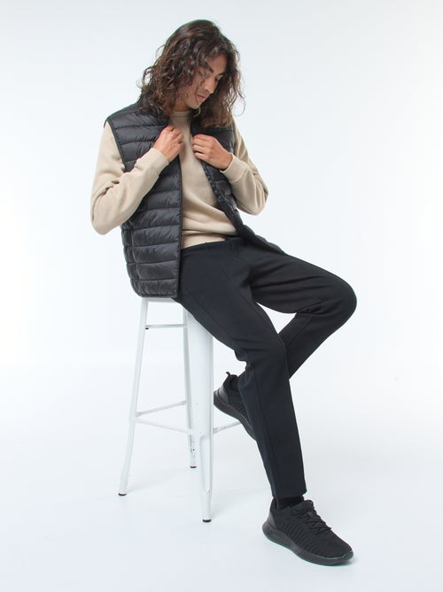 Sweat liso de gola redonda em moletom cardado - Kiabi