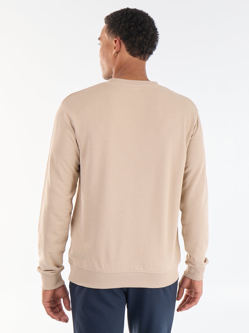 Sweat liso em French Terry Bege - Kiabi