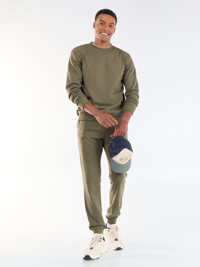 Sweat liso em French Terry Caqui - Kiabi