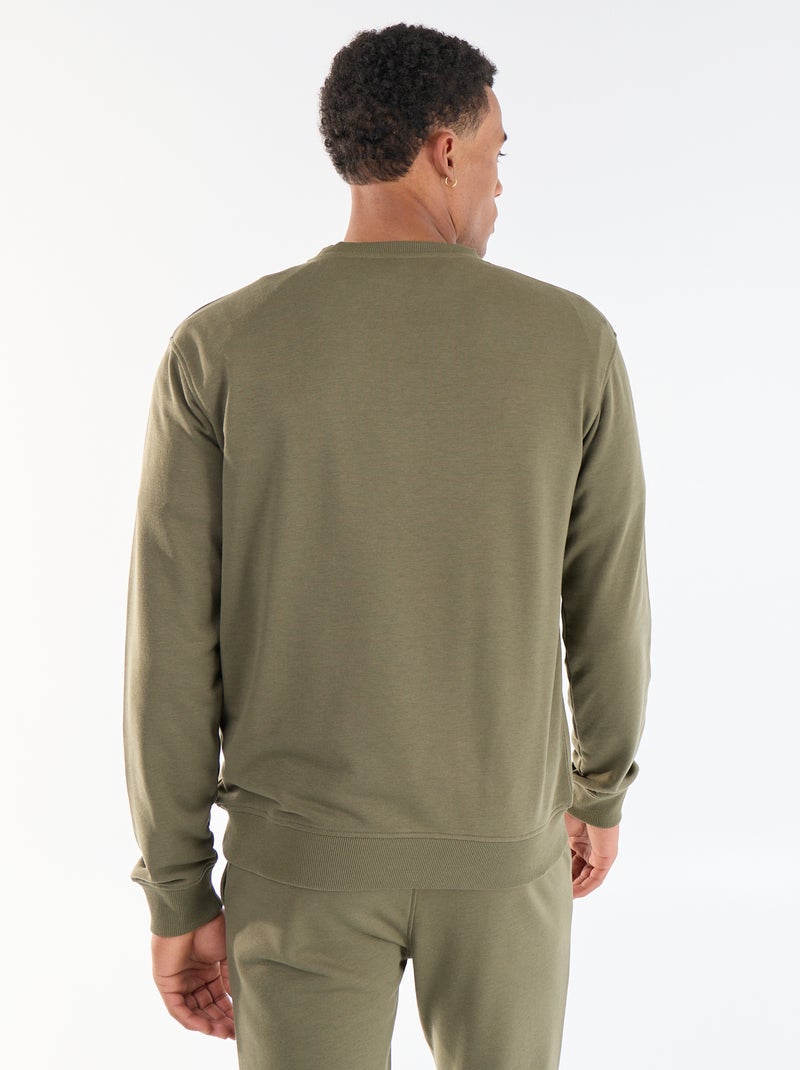 Sweat liso em French Terry Caqui - Kiabi