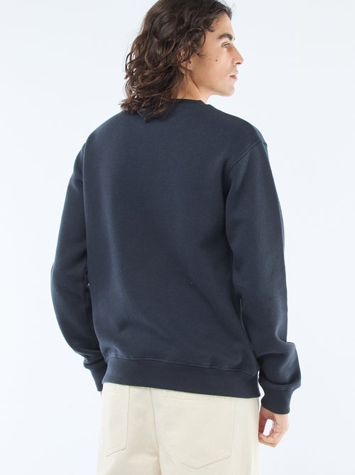 Sweat liso em moletom com gola redonda - Kiabi