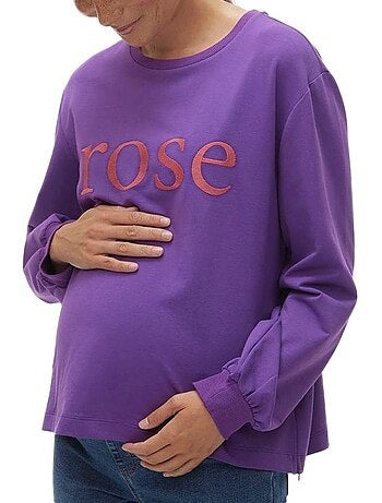 Sweat Mamalicious de Gravidez Roxo/Rosa para Mulher 20019378