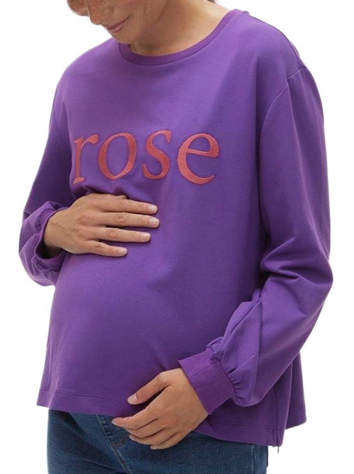 Sweat Mamalicious de Gravidez Roxo/Rosa para Mulher 20019378 - Kiabi Sweat Mamalicious de Gravidez Roxo/Rosa para Mulher 20019378 - Kiabi