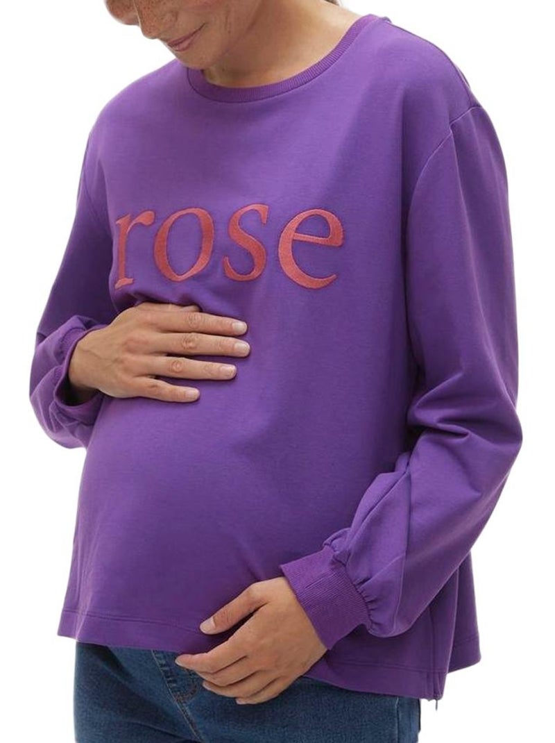 Sweat Mamalicious de Gravidez Roxo/Rosa para Mulher 20019378 Roxo - Kiabi