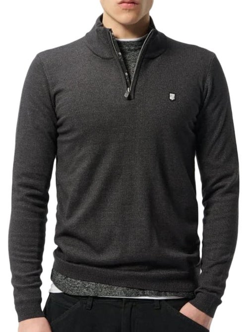 Sweat masculino teddy smith marty 2 com fecho 1/4 cinzento escuro - Kiabi Sweat masculino teddy smith marty 2 com fecho 1/4 cinzento escuro - Kiabi