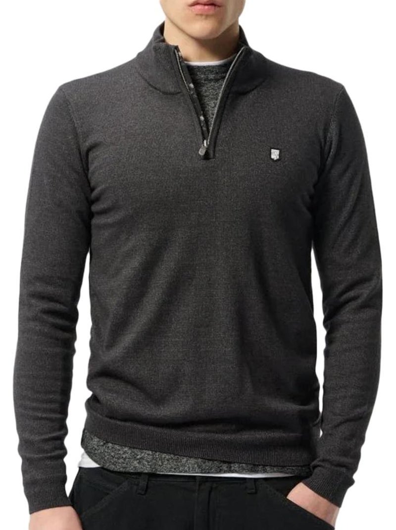 Sweat Masculino Teddy Smith Marty 2 com Fecho 1/4 Cinzento Escuro Cinza-prateado - Kiabi
