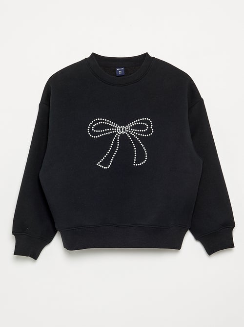 Sweat mesclada com motivos de pérolas - Kiabi