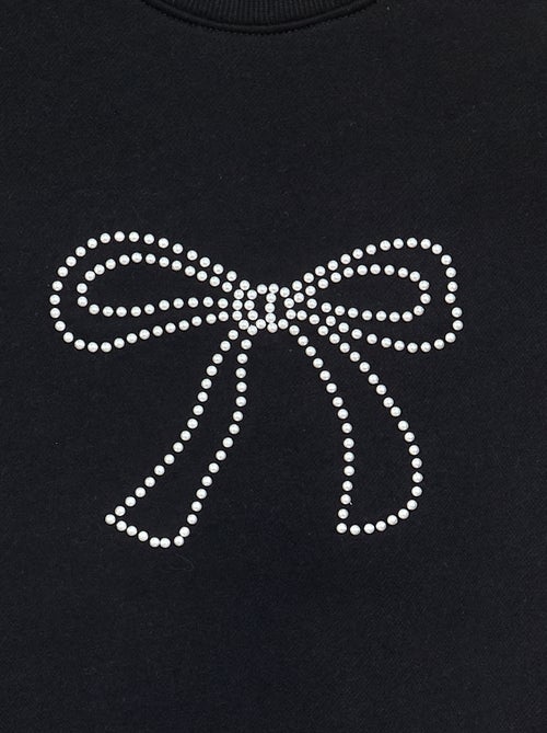 Sweat mesclada com motivos de pérolas - Kiabi