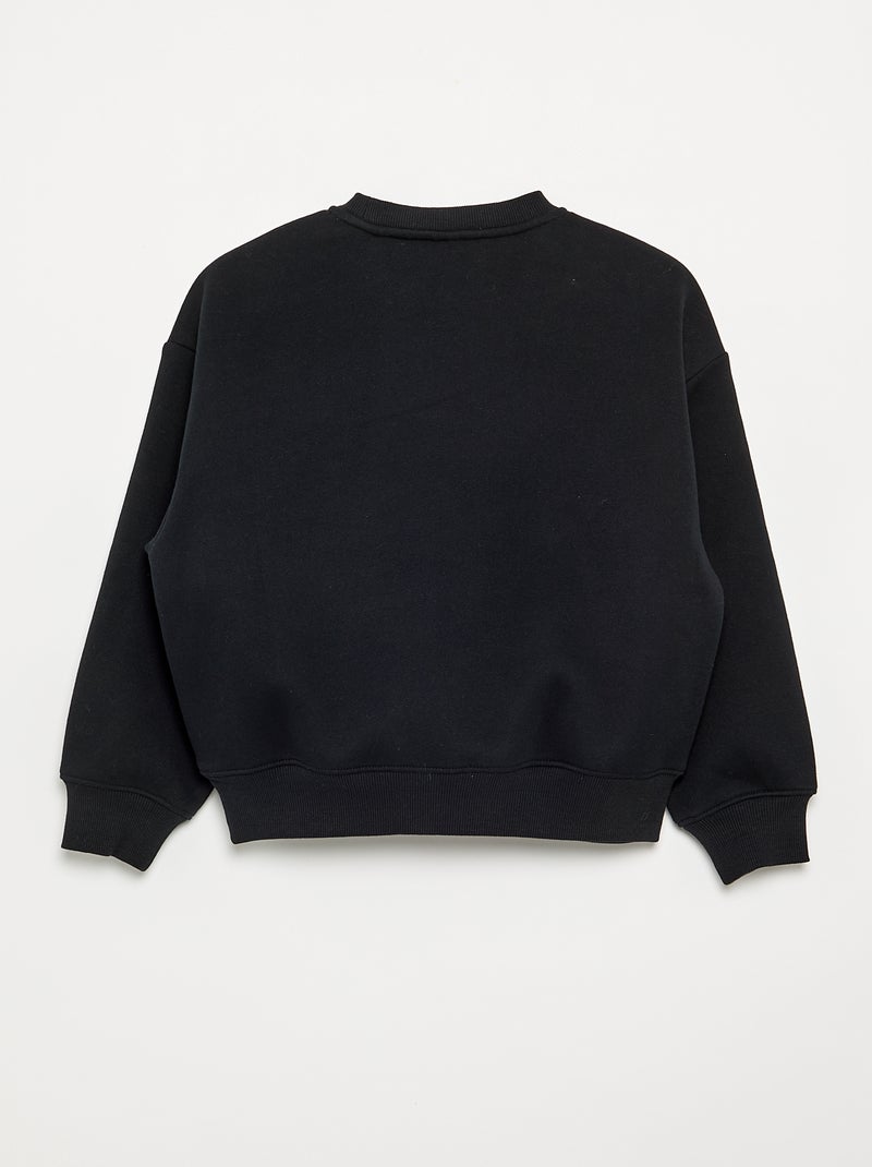 Sweat mesclada com motivos de pérolas Preto - Kiabi