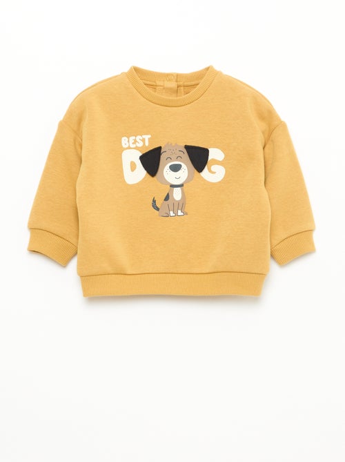 Sweat mesclado com interior em veludo suave - Kiabi