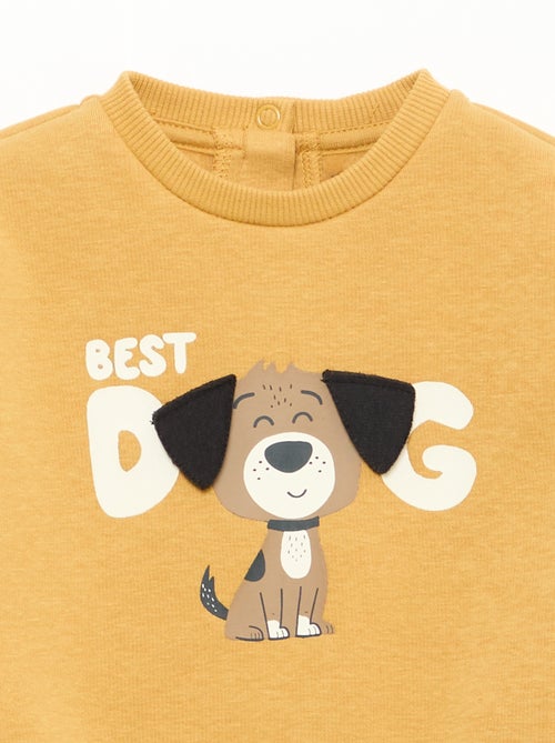 Sweat mesclado com interior em veludo suave - Kiabi