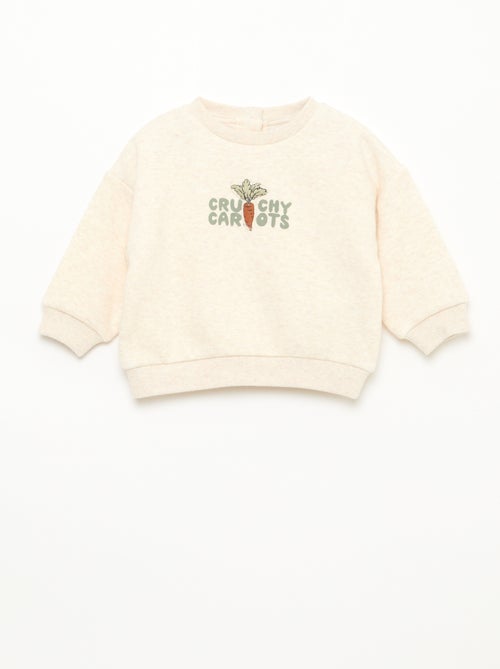 Sweat mesclado com interior em veludo suave - Kiabi