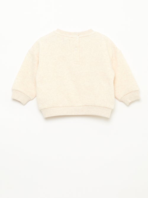 Sweat mesclado com interior em veludo suave - Kiabi