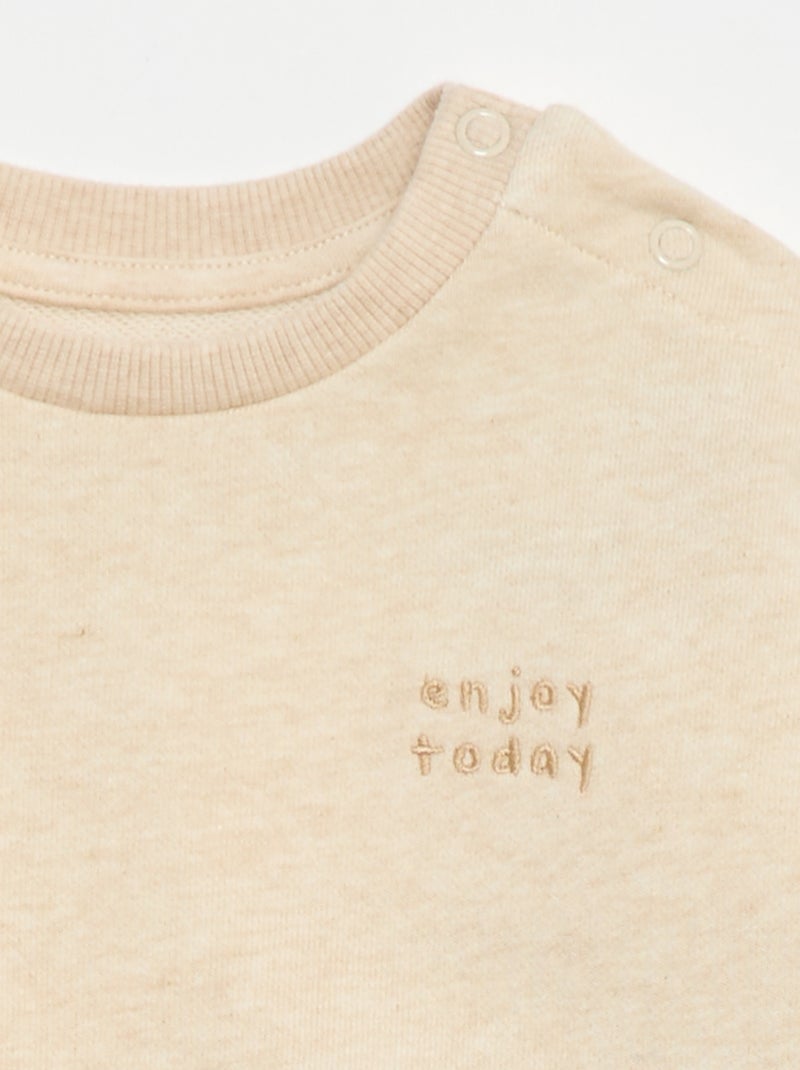 Sweat mesclado em french terry Bege - Kiabi