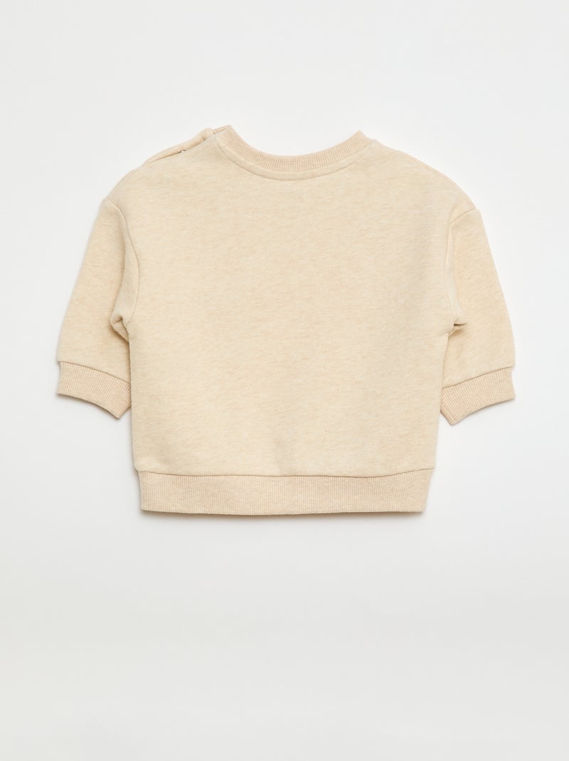 Sweat mesclado em french terry Bege - Kiabi